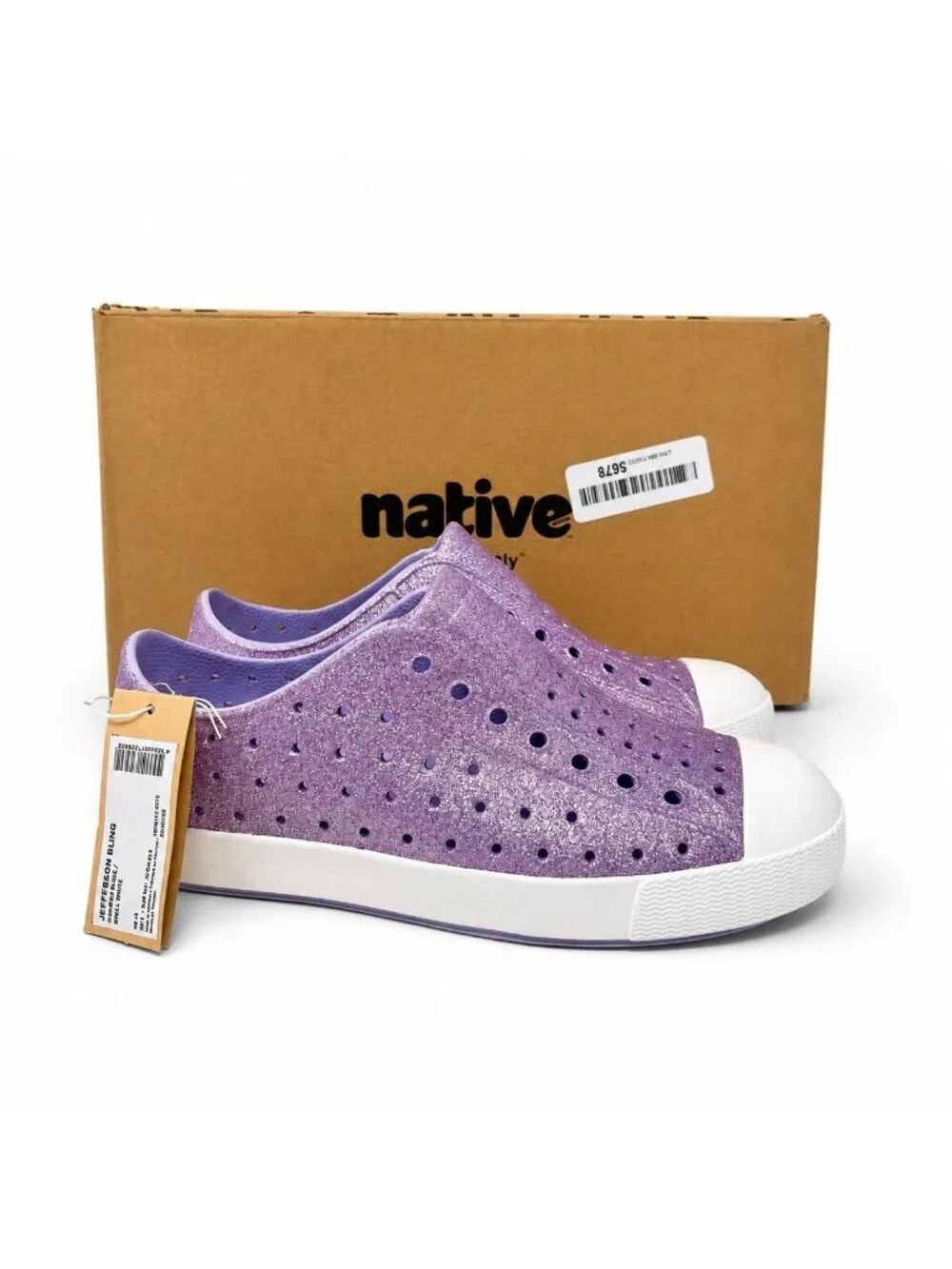 Native Shoes Jefferson Bling Glitter Kids Slip-On Shoes Powder Bling J3 EVA